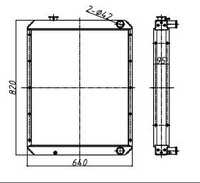 Bộ tản nhiệt máy xúc Komatsu PC120-6 | Lắp ráp đơn vị hoàn chỉnh 840mm