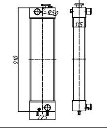 Bộ tản nhiệt máy xúc Komatsu PC138-2 | Lắp ráp bộ tản nhiệt hoàn chỉnh 225mm 22B-03-13110
